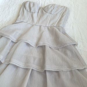 BCBG MAXAZRIA Silver/ Grey Ruffle Mini Dress 🌙